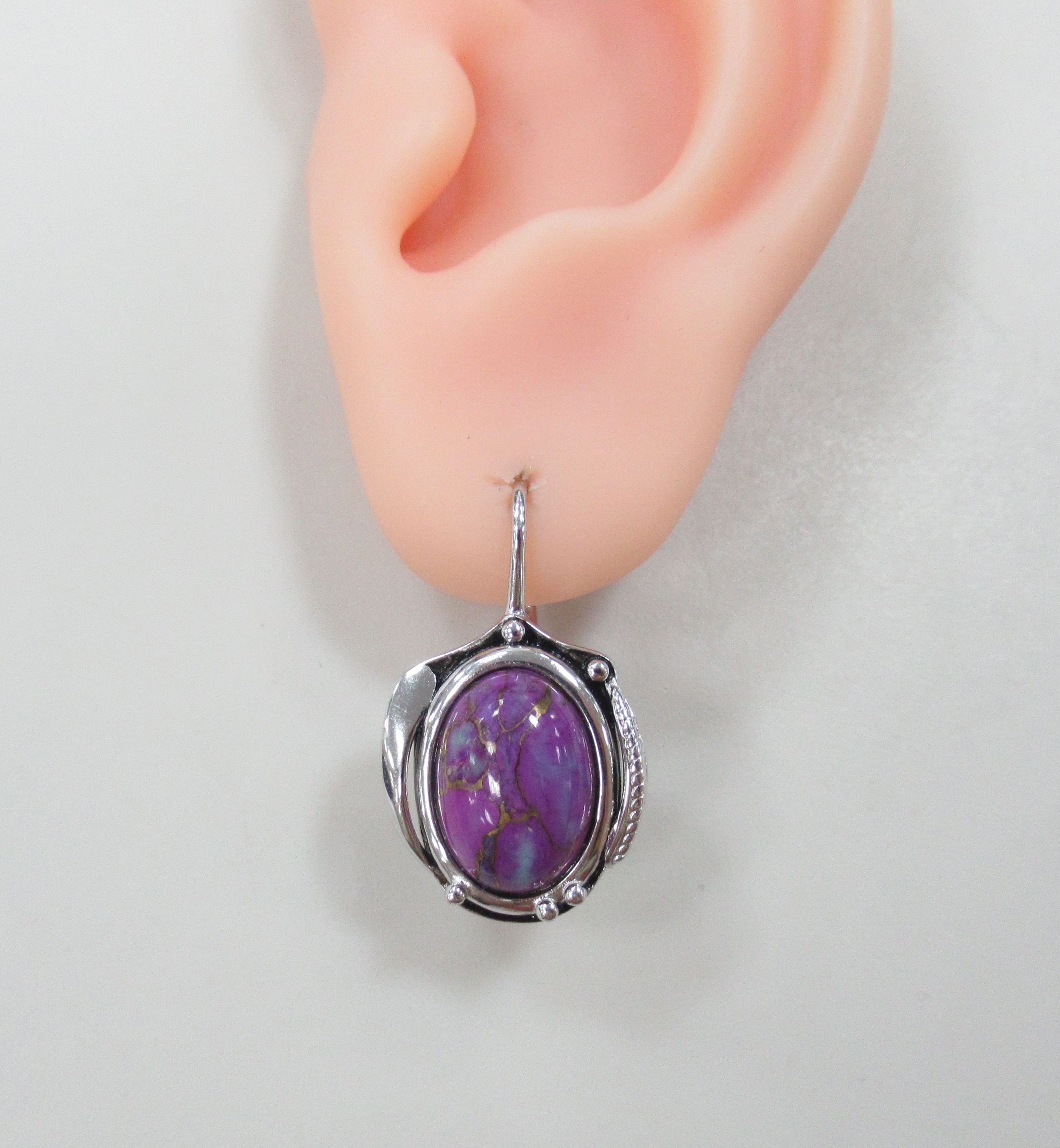 Серебряные серьги с бирюзой Мохаве